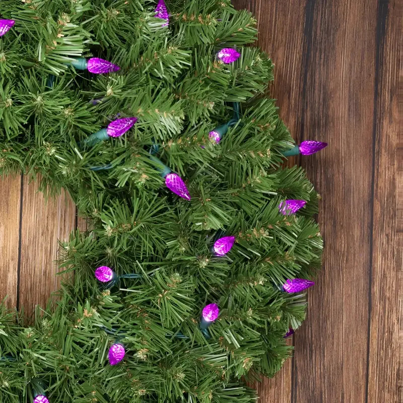 70 C6 Purple LED Christmas Lights 4’’ Spacing - Christmas Lights