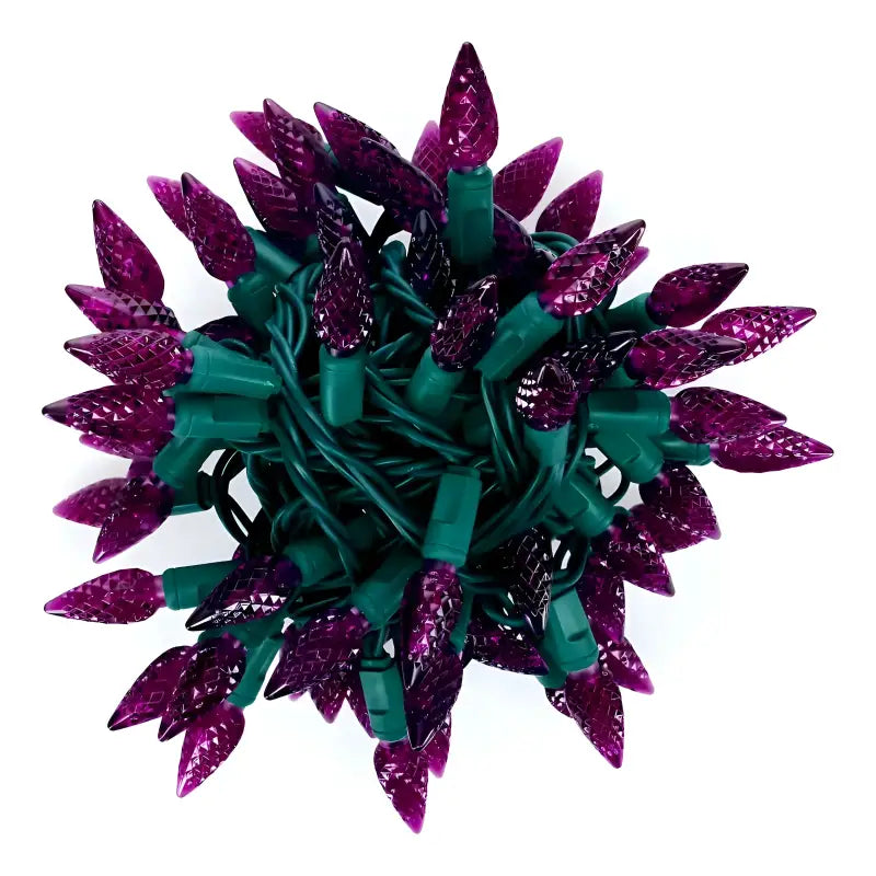 70 C6 Purple LED Christmas Lights 4’’ Spacing - Christmas Lights