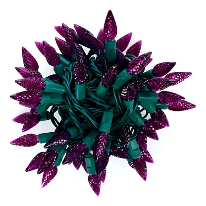 70 C6 Purple LED Christmas Lights 4’’ Spacing - Christmas Lights