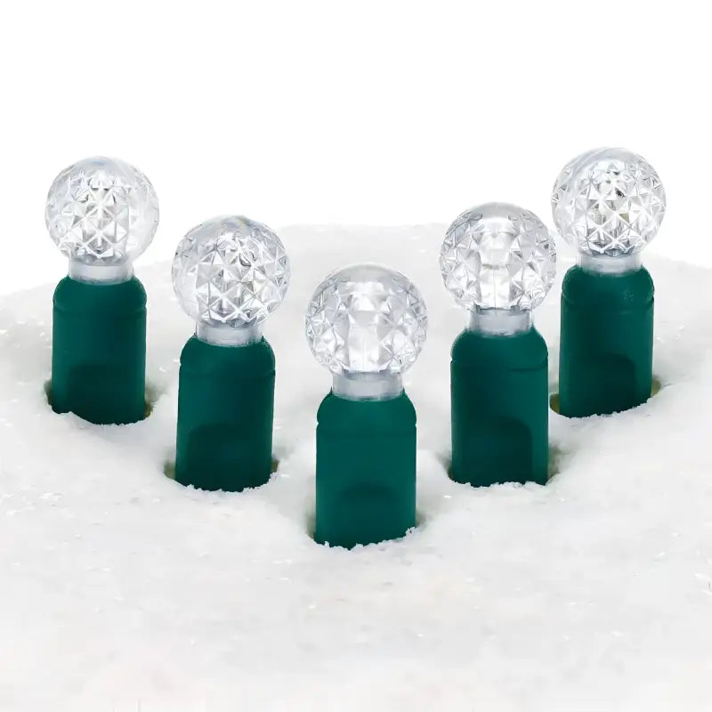 70 G12 Cool White LED Christmas Lights 4’’ Spacing - Christmas Lights