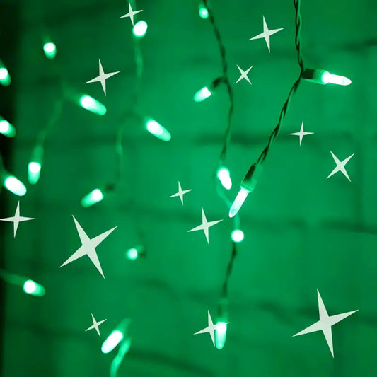 70 M5 Green DreamSpark Slow Fade LED Icicle Lights - Christmas Lights