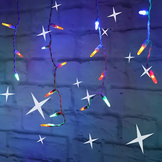 70 M5 Multicolor DreamSpark Slow Fade LED Icicle Lights - Christmas Lights