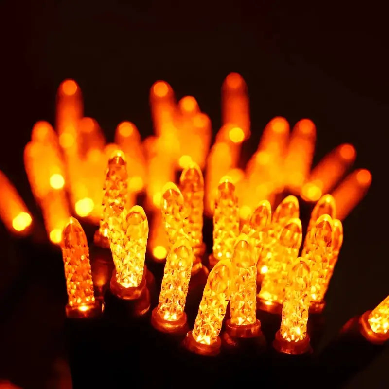 70 M5 Orange LED Christmas Lights 4’’ Spacing - Christmas Lights