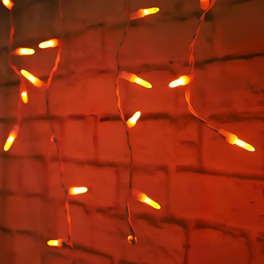 70 M5 Orange LED Icicle Lights - Christmas Lights