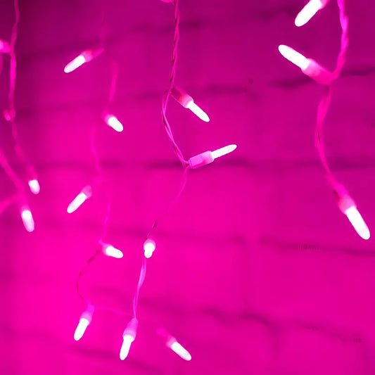 70 M5 Pink LED Icicle Lights - Christmas Lights