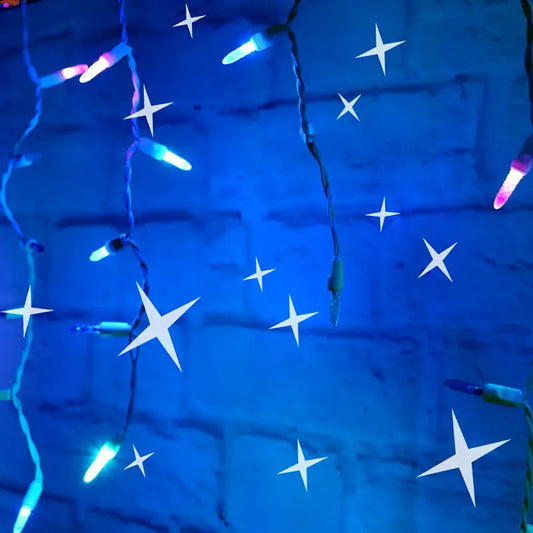70 M5 Stardust Blue Purple Teal DreamSpark Slow Fade LED Icicle Lights - Christmas Lights
