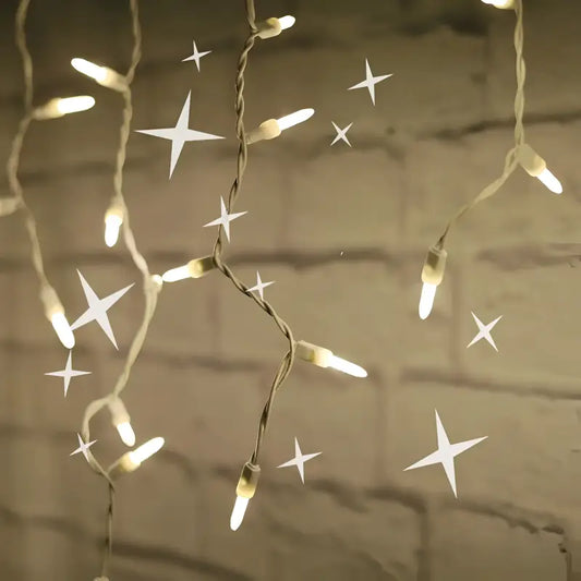 70 M5 Warm White Twinkle LED Icicle Lights - Christmas Lights