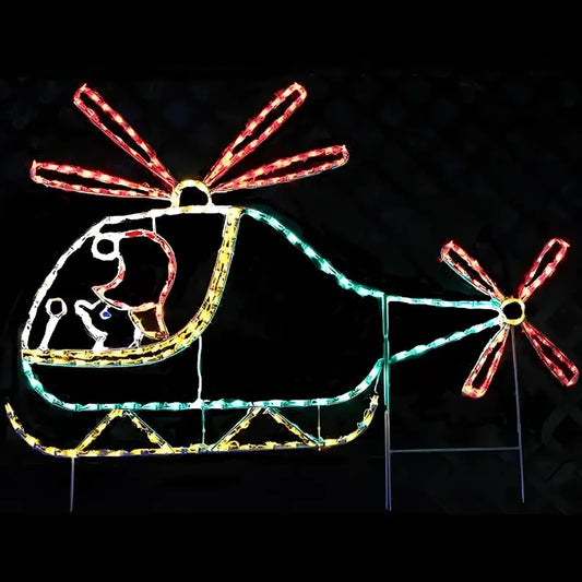Animated Elf in Helicopter - Wireframes Displays and Yard Art