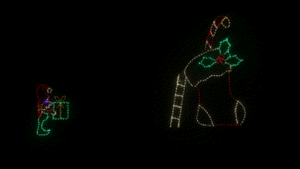 Animated Elves Loading Stocking Wireframes Displays and Yard Art