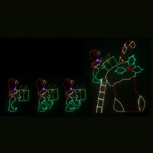 Animated Elves Loading Stocking Wireframes Displays and Yard Art