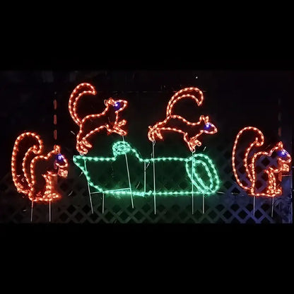 Animated Squirrel Jumping - Wireframes Displays and Yard Art