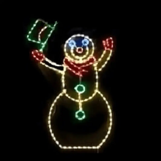Basic Snowman Animated Large - Wireframes Displays and Yard Art