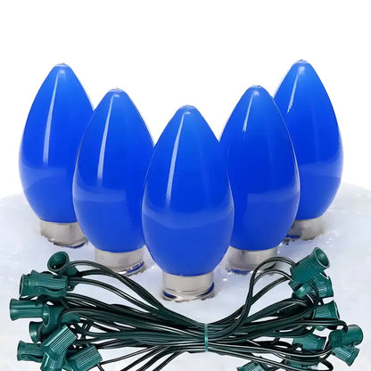 C7 Blue Smooth ProCore LED Christmas Light Bulb String Light Set 25 Lights 25’ - Christmas Lights