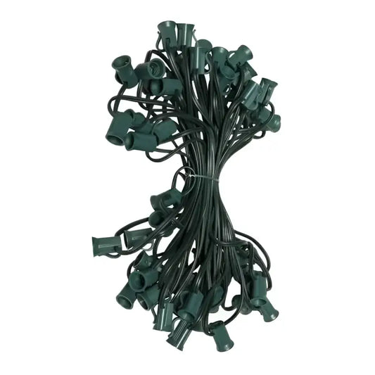 C7 Christmas Light Stringer 50’ 6’’ Spacing Green Wire - Christmas Light Installation Accessories