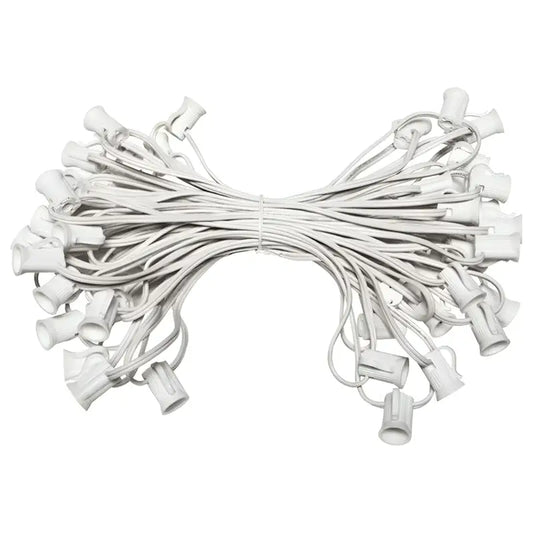 C7 Christmas Light Stringer 50’ 6’’ Spacing White Wire - Christmas Light Installation Accessories