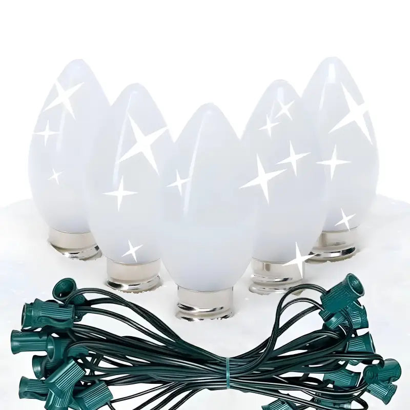 C7 Cool White Twinkle Smooth ProCore LED Christmas Light Bulb String Light Set 25 Lights 25’ - Christmas Lights