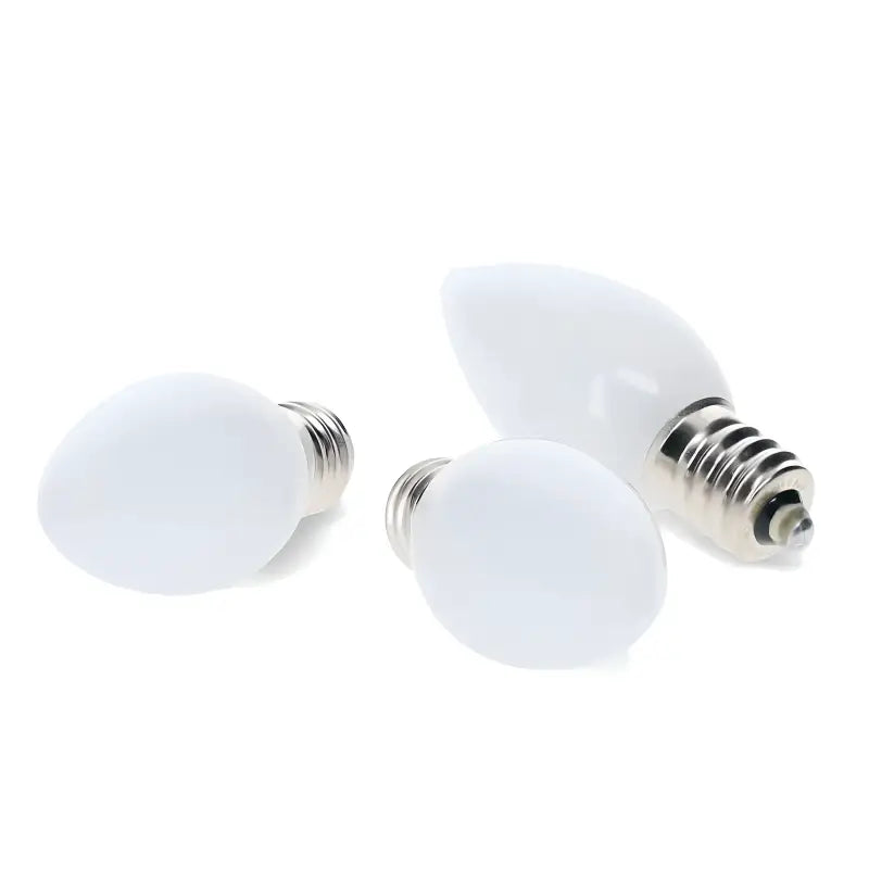 C7 Cool White Twinkle Smooth ProCore LED Christmas Light Bulbs - Christmas Lights