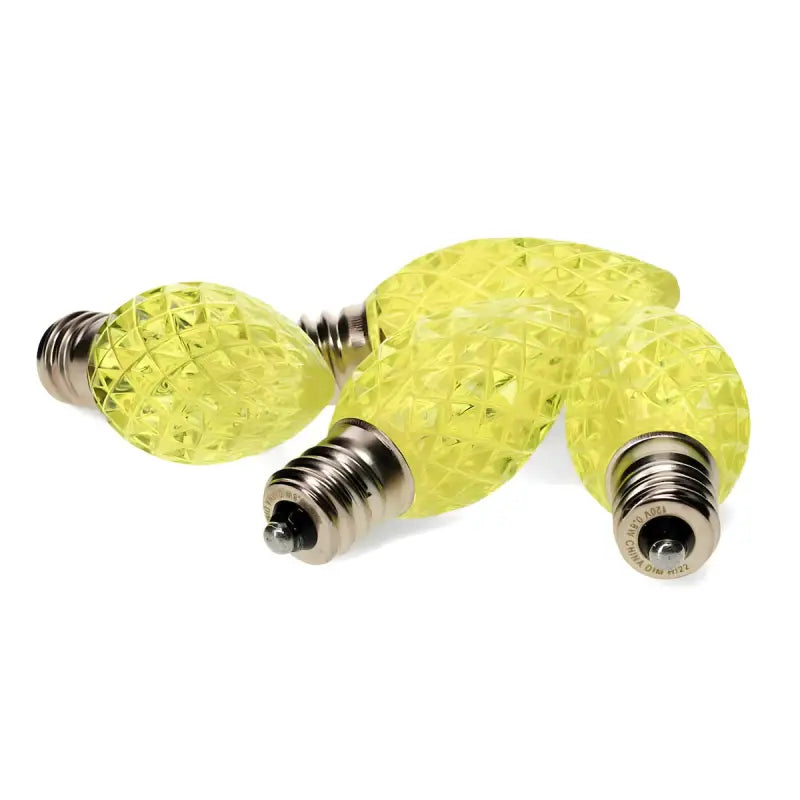 C7 Gold Faceted ProCore LED Christmas Light Bulbs - Christmas Lights