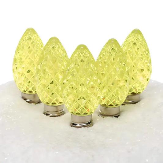 C7 Gold Faceted ProCore LED Christmas Light Bulbs - Christmas Lights