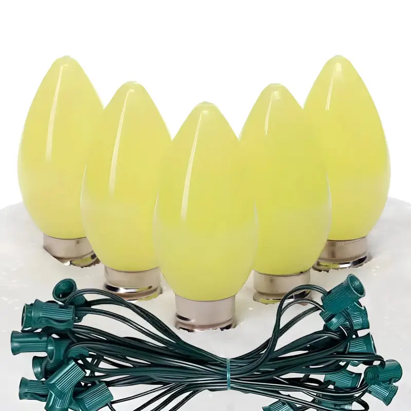 C7 Gold Smooth ProCore LED Christmas Light Bulb String Light Set 25 Lights 25’ - Christmas Lights