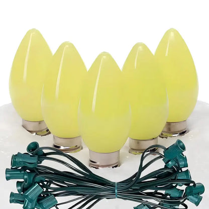 C7 Gold Smooth ProCore LED Christmas Light Bulb String Light Set 25 Lights 25’ - Christmas Lights