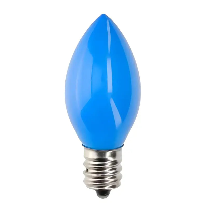 C7 Incandescent Christmas Light Bulbs Blue Opaque Pack of 25 [CLOSEOUT] - Christmas Lights