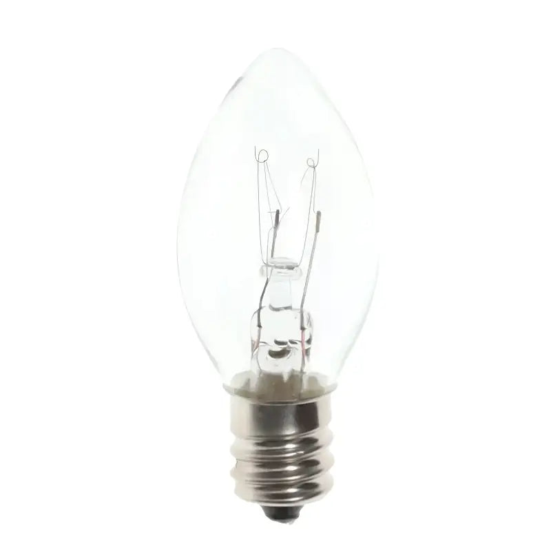 C7 Incandescent Christmas Light Bulbs Clear Transparent Pack of 25 [CLOSEOUT] - Christmas Lights