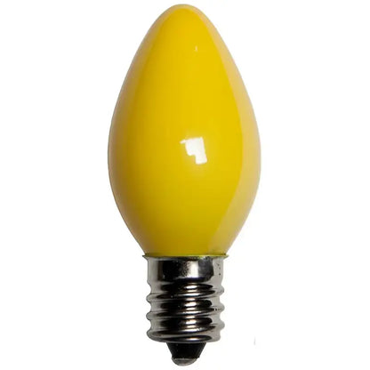 C7 Incandescent Christmas Light Bulbs Yellow Opaque Pack of 25 - Christmas Lights