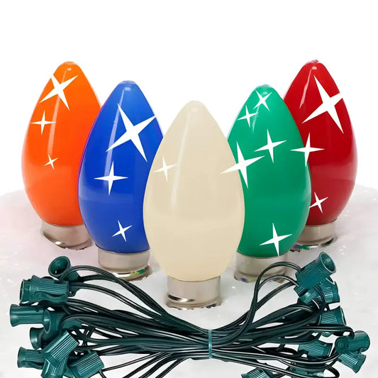 C7 Multicolor Twinkle Smooth ProCore LED Christmas Light Bulb String Light Set 25 Lights 25’ - Christmas Lights