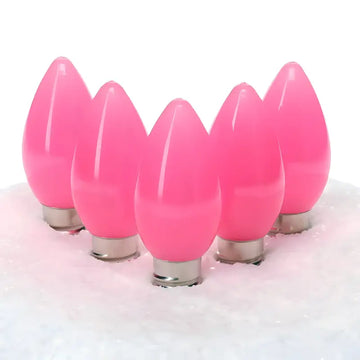 C7 Pink Smooth ProCore LED Christmas Light Bulbs - Christmas Lights