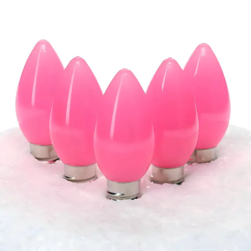 C7 Pink Smooth ProCore LED Christmas Light Bulbs - Christmas Lights