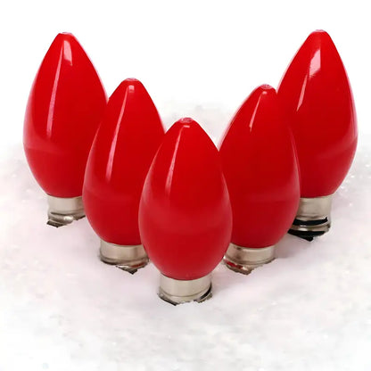 C7 Red Smooth ProCore LED Christmas Light Bulbs - Christmas Lights
