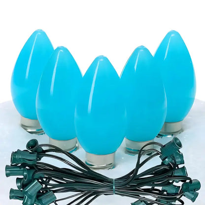 C7 Teal Smooth ProCore LED Christmas Light Bulb String Light Set 25 Lights 25’ - Christmas Lights