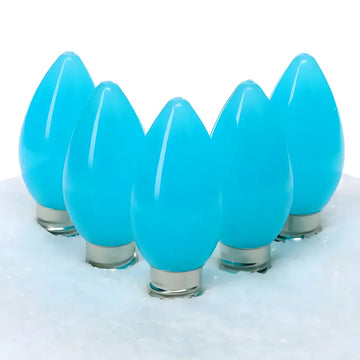 C7 Teal Smooth ProCore LED Christmas Light Bulbs - Christmas Lights