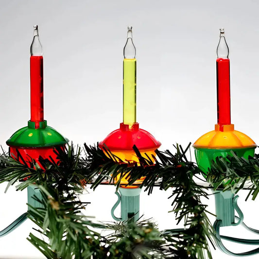 C7 Traditional Bubble Lights 7 Bulb Set Multicolor Green Wire - Christmas Lights