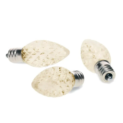 C7 Warm White Twinkle Faceted ProCore LED Christmas Light Bulbs - Christmas Lights