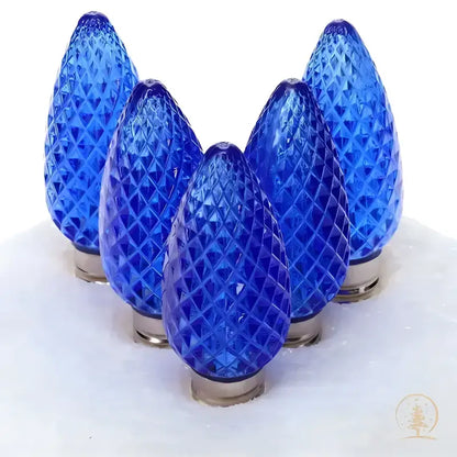 C9 Blue Faceted ProCore LED Christmas Light Bulbs - Christmas Lights