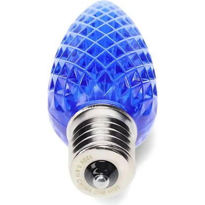 C9 Blue Faceted ProCore LED Christmas Light Bulbs - Christmas Lights