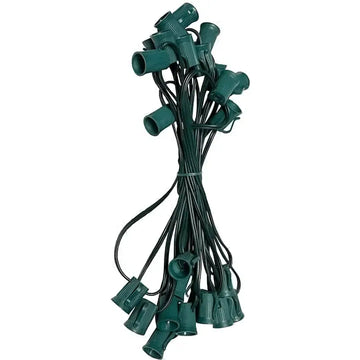 C9 Christmas Light Stringer 25’ 12’’ Spacing Green Wire - Christmas Light Installation Accessories