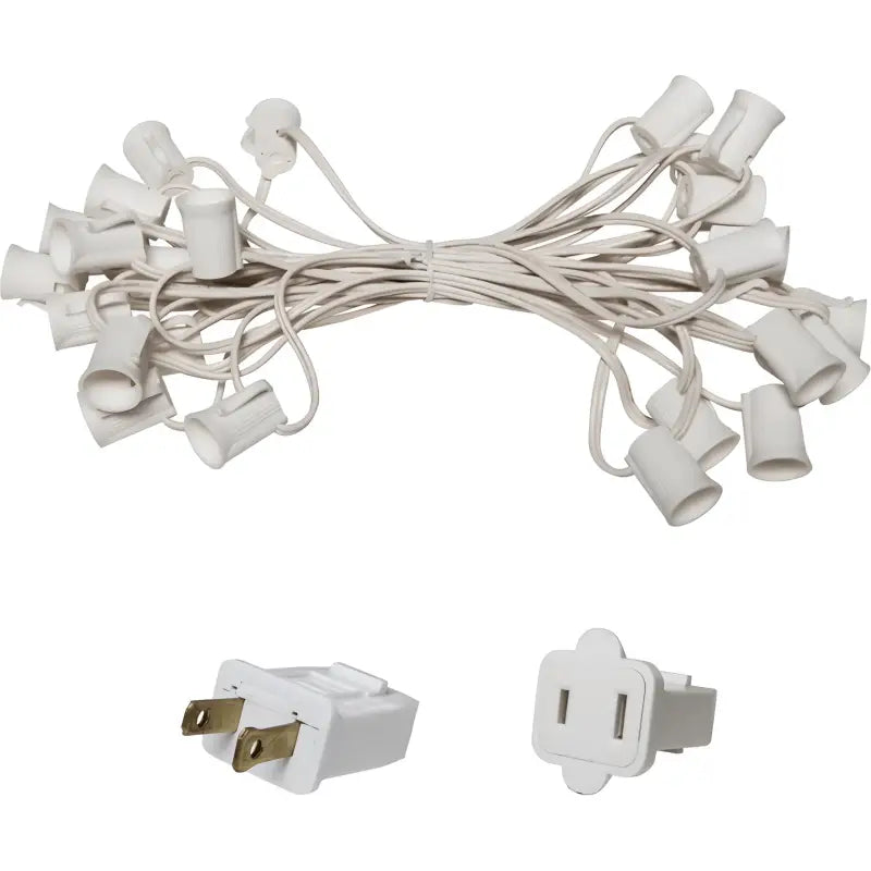 C9 Christmas Light Stringer 25’ 6’’ Spacing White Wire - Christmas Light Installation Accessories
