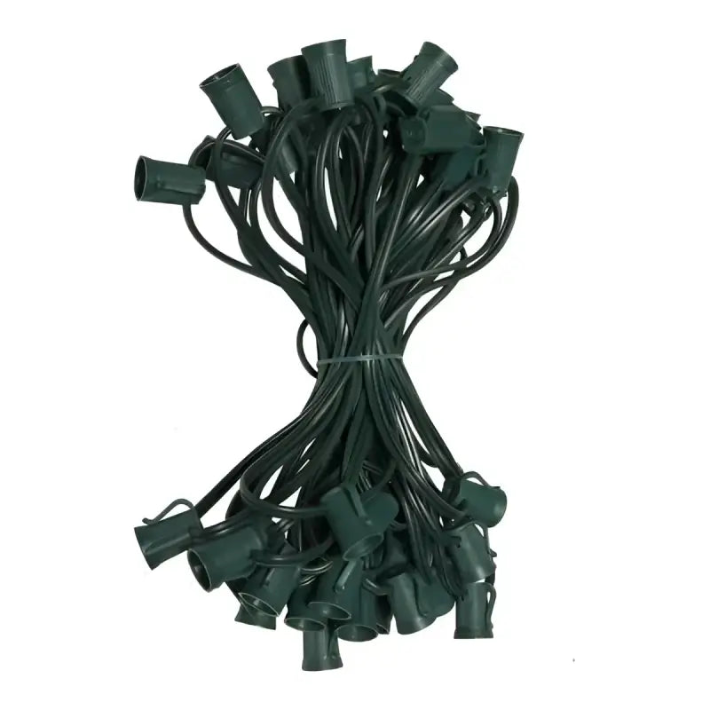 C9 Christmas Light Stringer 50’ 6’’ Spacing Green Wire - Christmas Light Installation Accessories