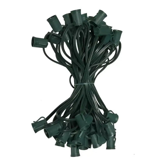 C9 Christmas Light Stringer 50’ 6’’ Spacing Green Wire - Christmas Light Installation Accessories