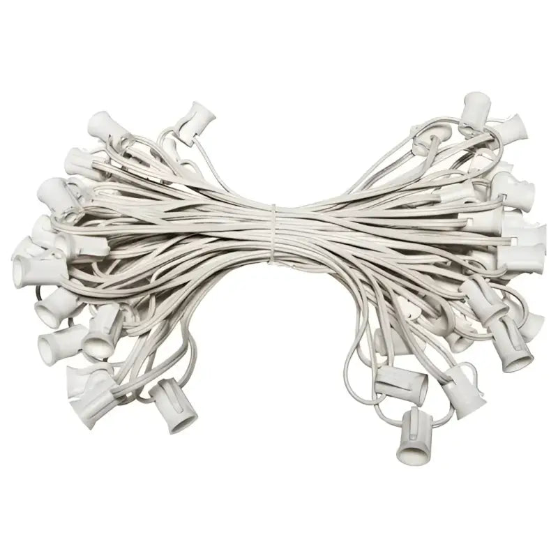 C9 Christmas Light Stringer 50’ 6’’ Spacing White Wire - Christmas Light Installation Accessories