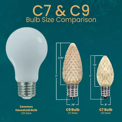 C9 Cool White Smooth ProCore LED Christmas Light Bulbs - Christmas Lights