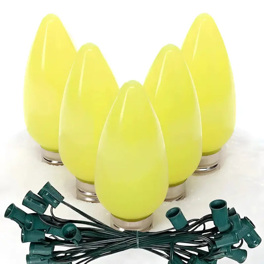 C9 Gold Smooth ProCore LED Christmas Light Bulb String Light Set 25 Lights 25’ - Christmas Lights