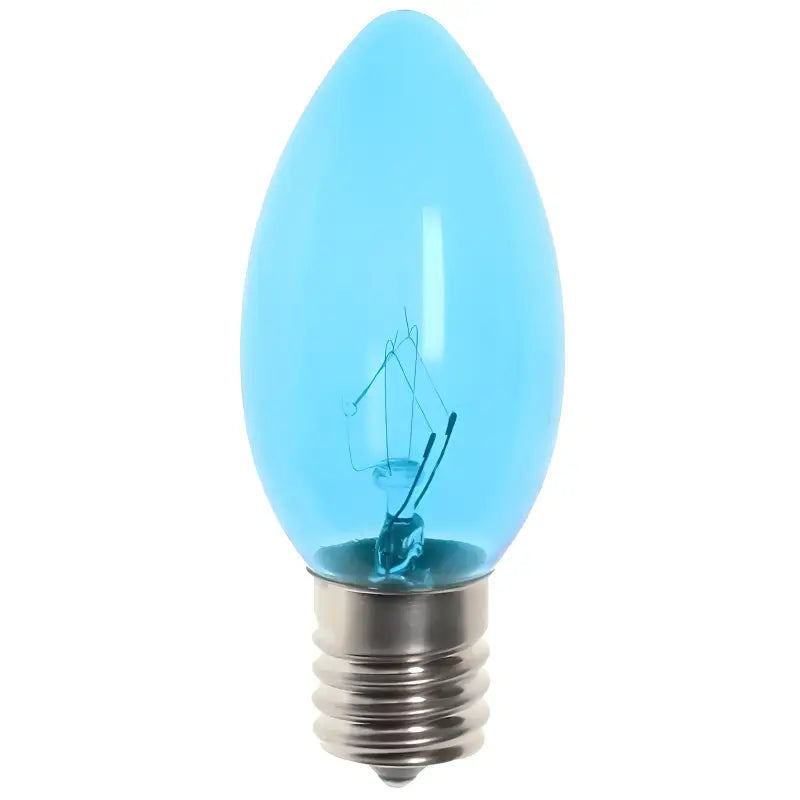 C9 Incandescent Christmas Light Bulbs Blue Transparent Pack of 25 [CLOSEOUT] - Christmas Lights