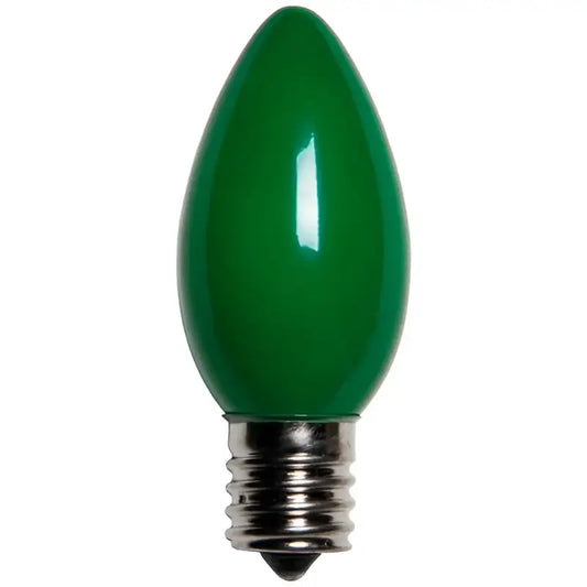 C9 Incandescent Christmas Light Bulbs Green Opaque Pack of 25 - Christmas Lights