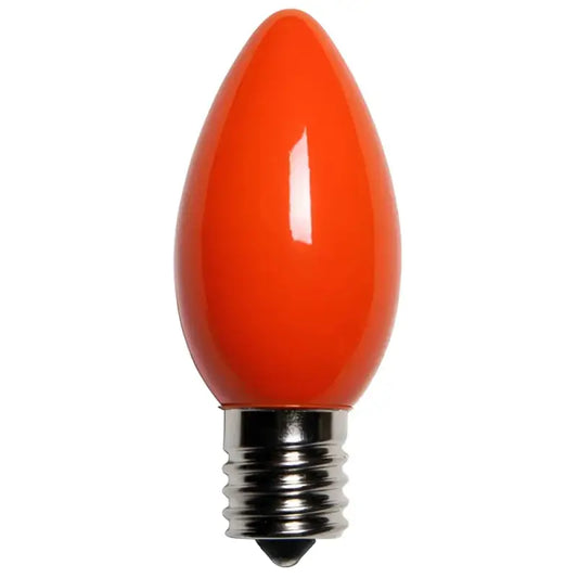 C9 Incandescent Christmas Light Bulbs Orange Opaque Pack of 25 - Christmas Lights