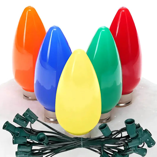 C9 Multicolor Smooth ProCore LED Christmas Light Bulb String Light Set 25 Lights 25’ - Christmas Lights