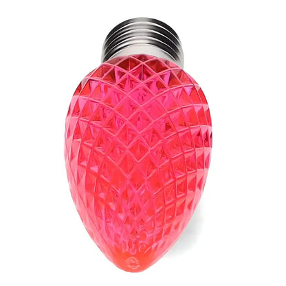 C9 Pink Faceted ProCore LED Christmas Light Bulbs - Christmas Lights